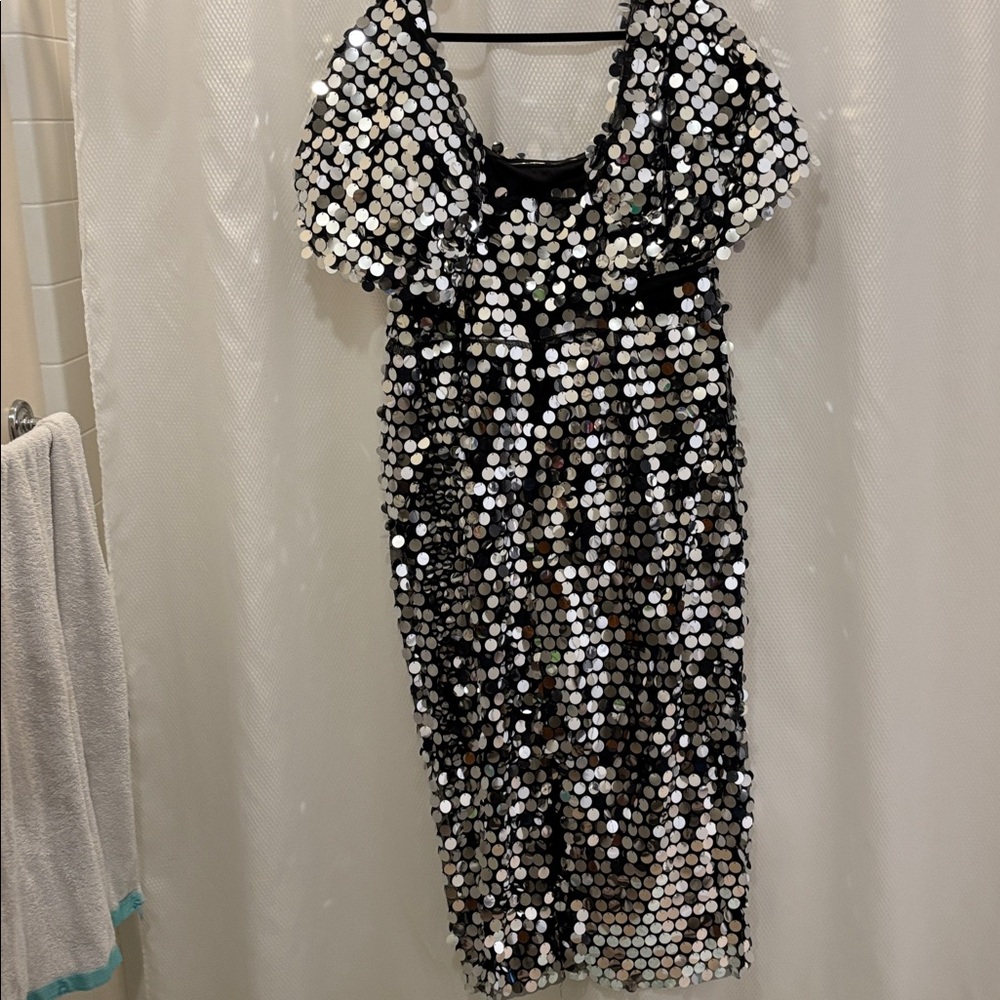 Eloquii Silver Sequin Midi Dress - Picture 5 of 7